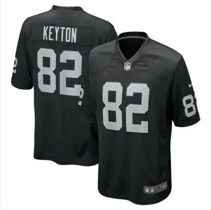 Black Ramel Keyton Las Vegas Raiders jersey with number 82 for NFL fans