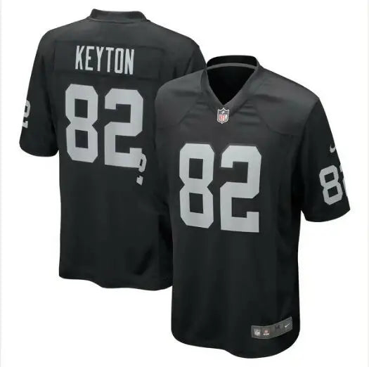 Black Ramel Keyton Las Vegas Raiders jersey with number 82 for NFL fans