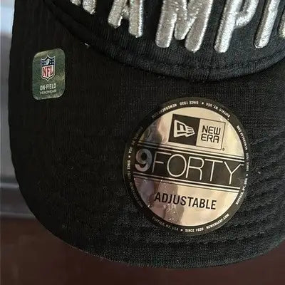 Black baseball cap with reflective stickers from Rams Super Bowl LVI Champions Snapback Hat