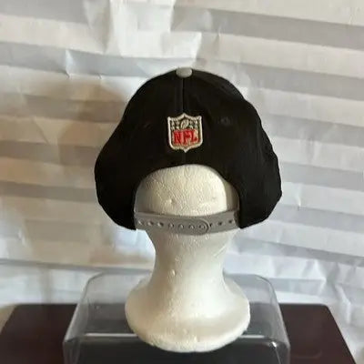 Black NFL Super Bowl LVI Champions snapback hat with gray snapback closure on display