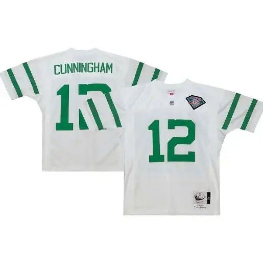 White and green Randall Cunningham Philadelphia Eagles 1994 authentic throwback jersey
