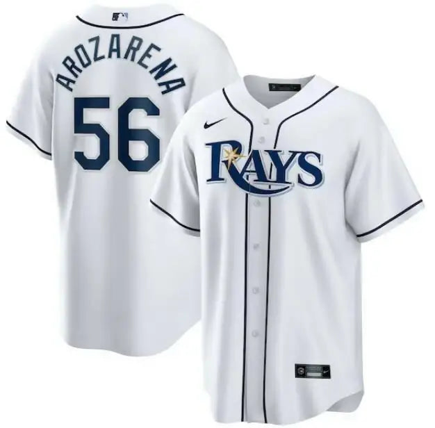 White Tampa Bay Rays baseball jersey worn by Randy Arozarena Nike replica player jersey