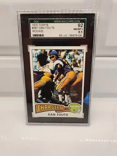 Graded Dan Fouts rookie card from the Rare 1975 Topps San Diego Chargers trading card series