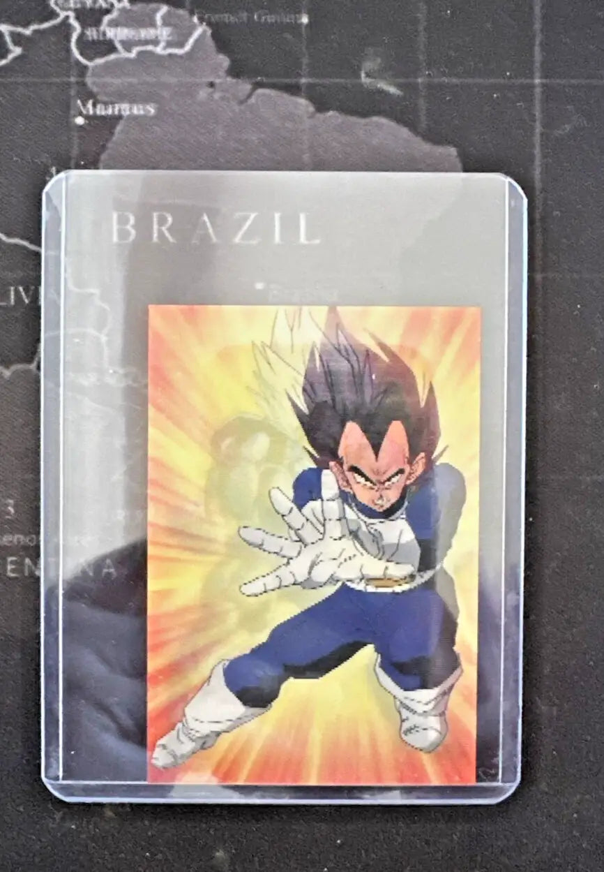 Dragon Ball Z trading card featuring Ascended Saiyan Vegeta in action pose
