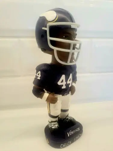 Autographed Chuck Foreman bobblehead #44 Minnesota Vikings collectible display item