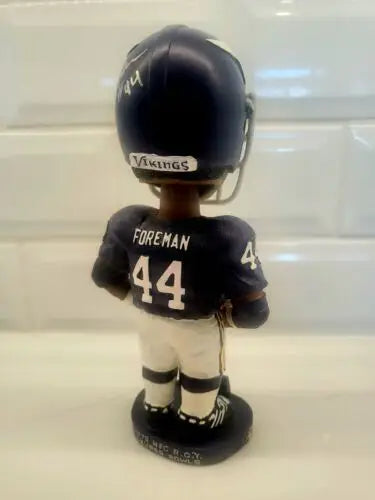 Autographed Chuck Foreman Minnesota Vikings bobblehead collectibles display item