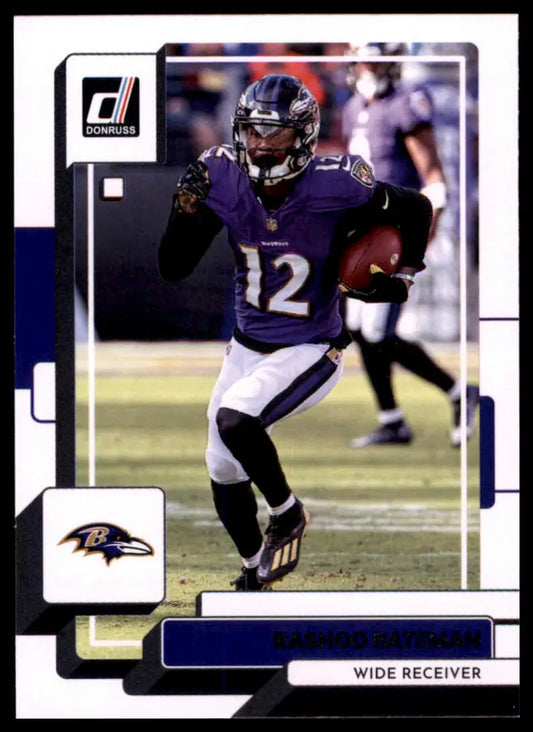 Football trading card of Rashod Bateman from 2022 Donruss Baltimore Ravens product