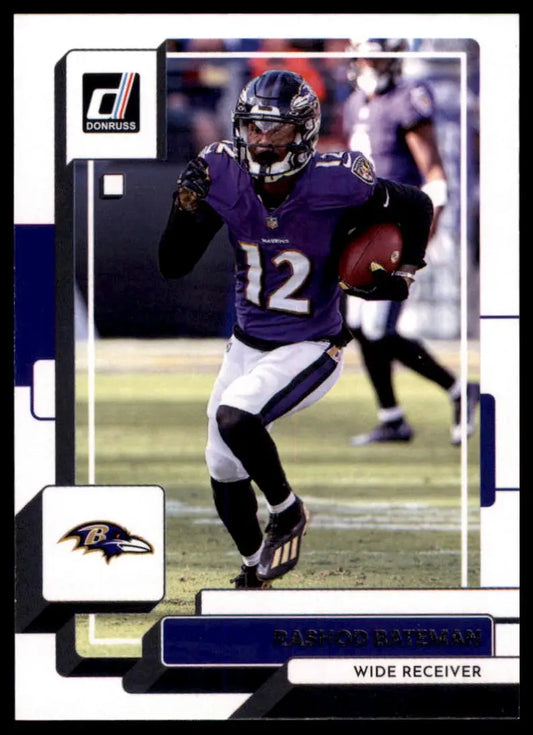 Rashod Bateman football card from 2022 Donruss Baltimore Ravens product