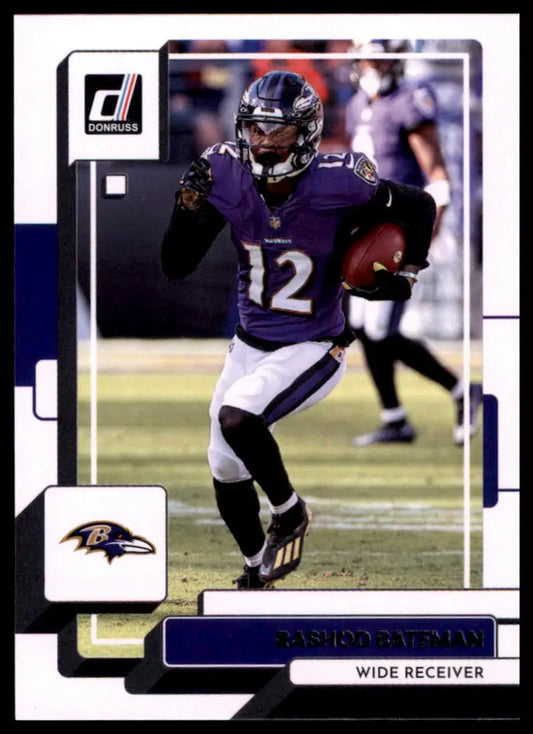 Rashod Bateman football card from 2022 Donruss Baltimore Ravens series