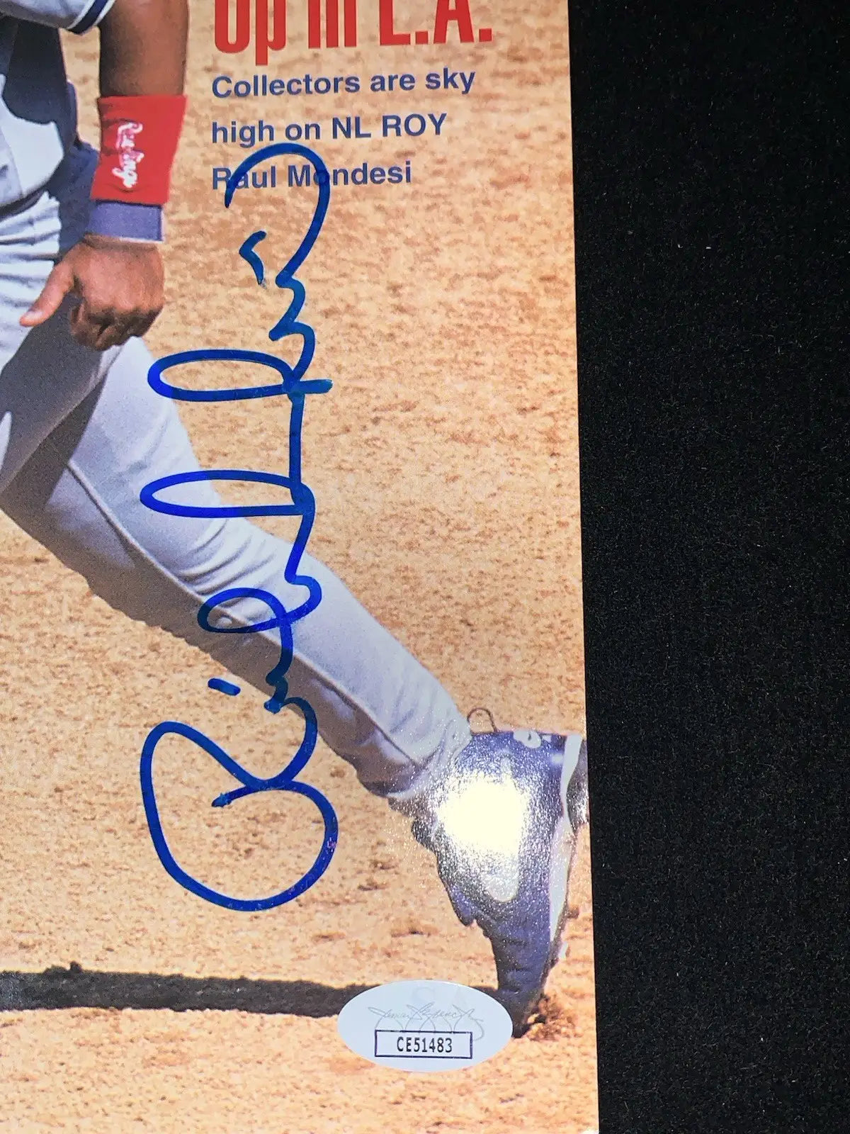 Raul Mondesi Beckett Magazine Auto Dec 1994 Los Angeles Dodgers Cover JSA