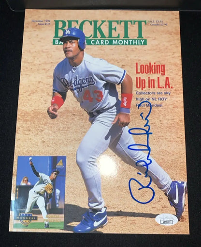 Raul Mondesi Beckett Magazine Auto Dec 1994 Los Angeles Dodgers Cover JSA