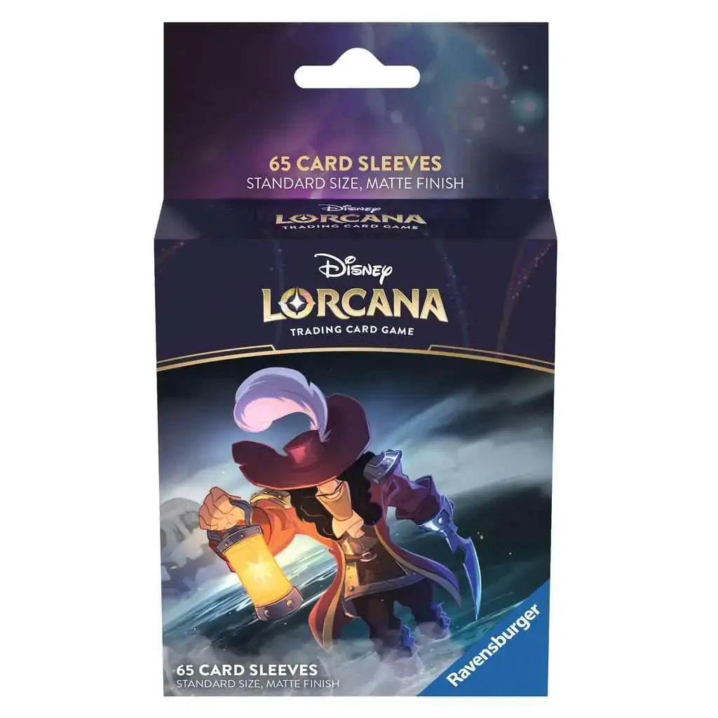 Disney Lorcana card sleeves featuring Captain Hook for TCG decks by Ravensburger