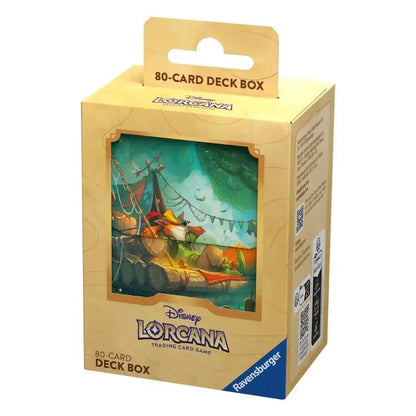 Disney Lorcana deck box for sleeved cards featuring Robin Hood, durable portable organizer