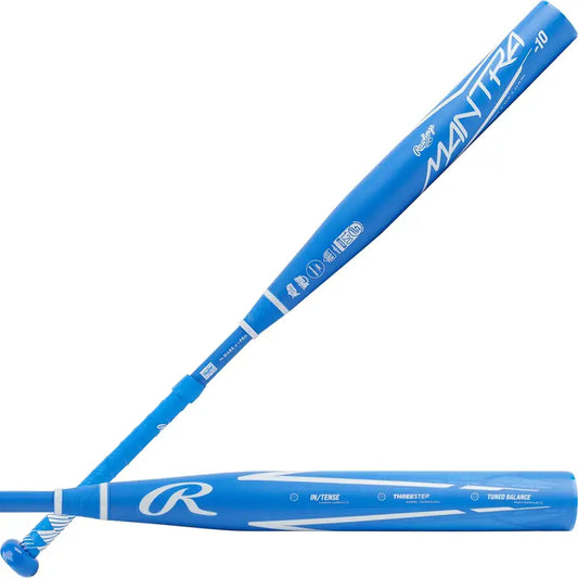 Blue baseball bat from Rawlings Mantra Fastpitch Softball Bat Series 2023
