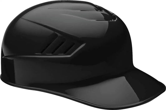 Glossy black Rawlings COOLFLO Base Coach Helmet for baseball coaches and players