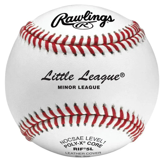 White baseball with red stitching, ideal for youth league baseballs and practice use