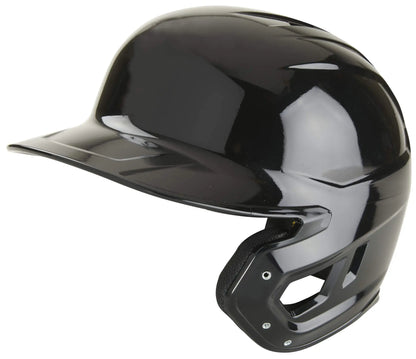 Glossy black Rawlings Mach Single Ear Batting Helmet for right hand batter