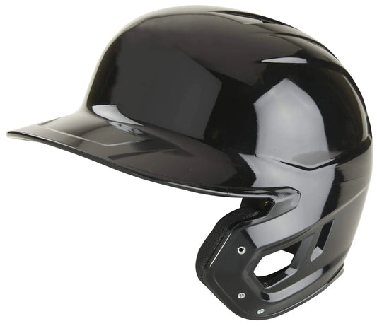 Glossy black Rawlings MACH single ear batting helmet for right-handed batters