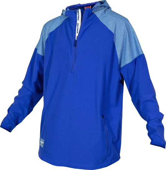 Blue hooded long sleeve jacket with Color Sync technology from Rawlings Mens Large Royal Blue
