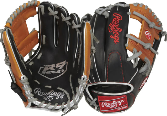 Rawlings R9 CONTOUR baseball glove pair with Pro I-Web for right-handed throwers
