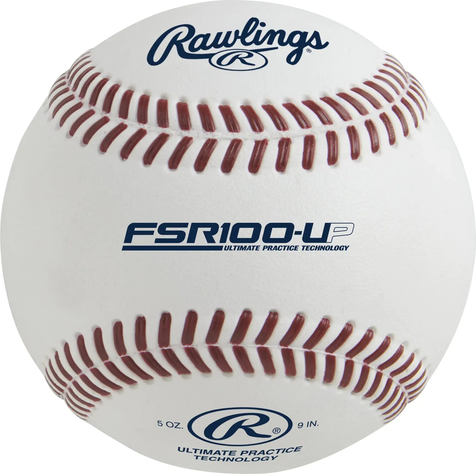 White baseball with red stitching for Rawlings Ultimate Practice Technology training