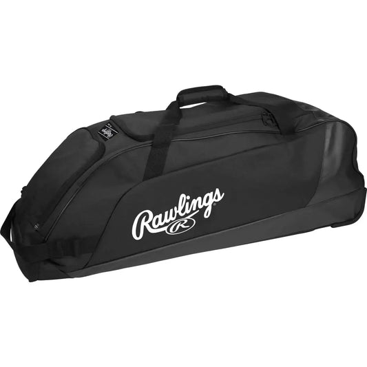 Black Rawlings Workhorse Wheeled Equipment Bag for Baseball and Softball gear