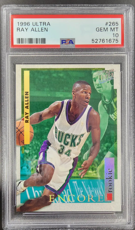 PSA-graded 1996 Ultra Ray Allen rookie trading card in Gem Mint condition