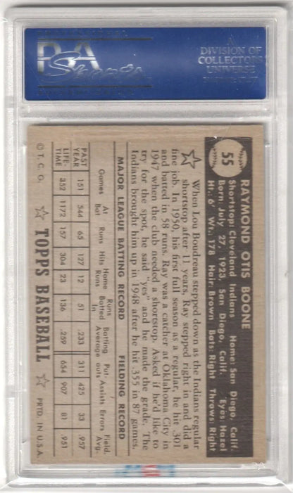 Graded Ray Boone 1952 Topps Black Back baseball card in Columbia Hobby collection