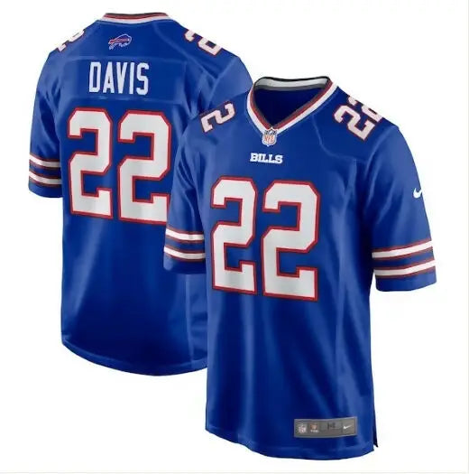 Blue football jersey Ray Davis Buffalo Bills Nike Game Jersey Royal front view