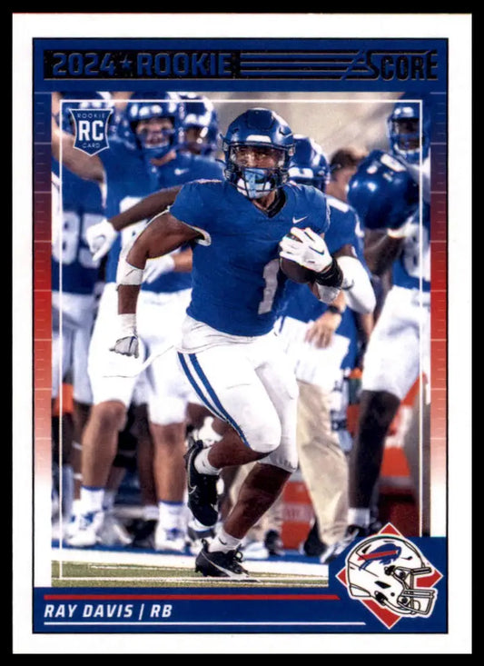 Ray Davis rookie football card from 2024 Score series featuring Buffalo Bills player
