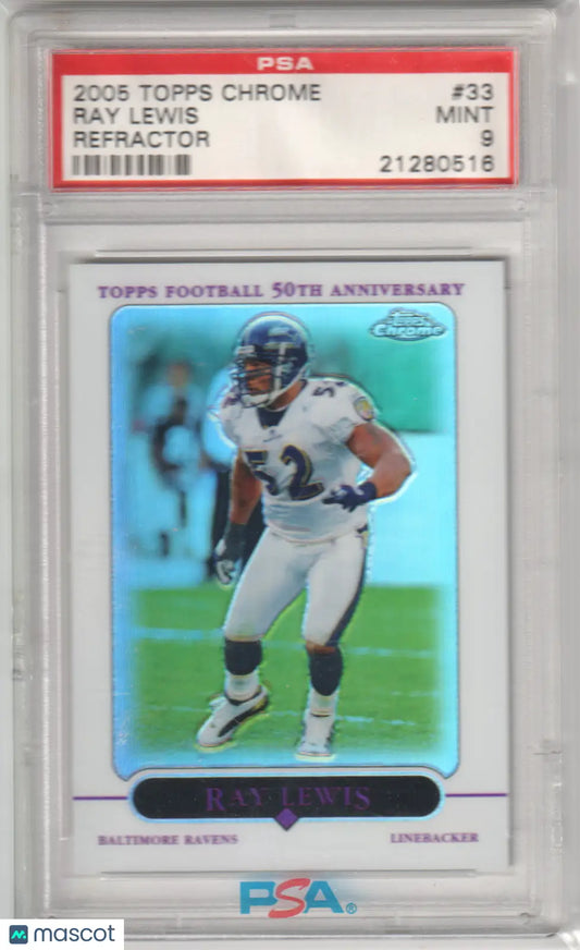 Columbia Hobby Topps Chrome Ray Lewis Refractor football card PSA 9 Mint
