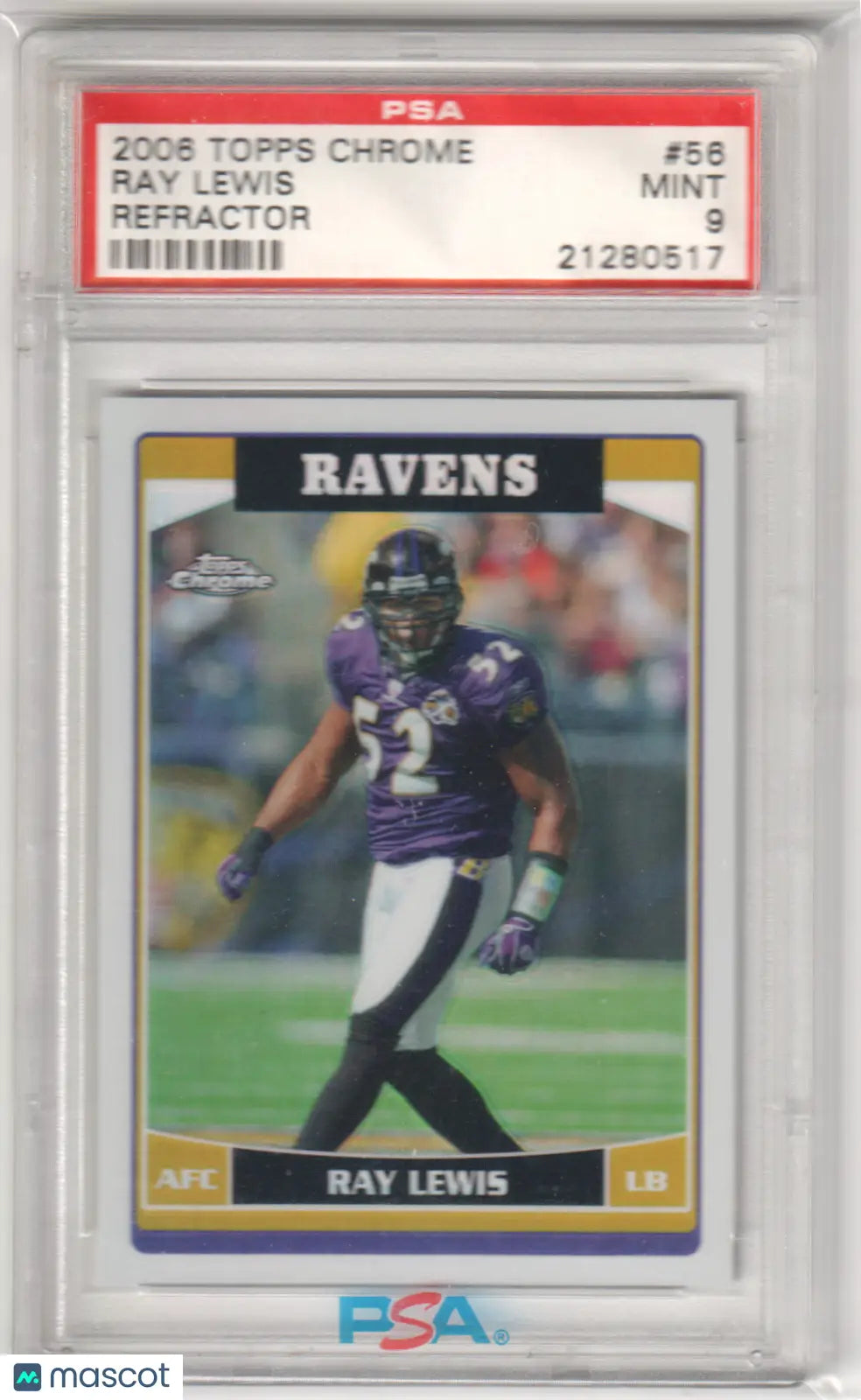 Columbia Hobby Topps Chrome Refractor PSA Ray Lewis 2006 football card Mint 9