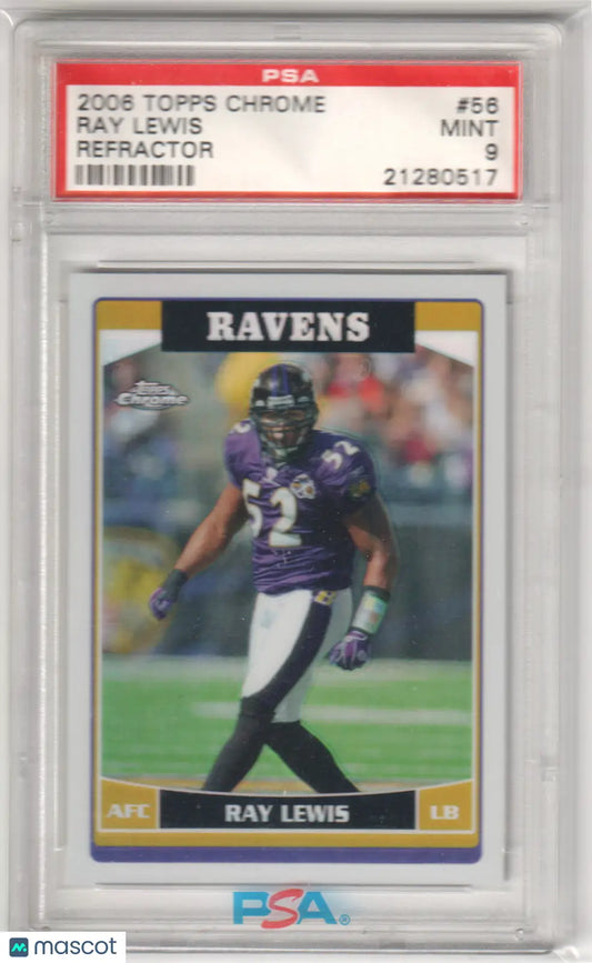Columbia Hobby Topps Chrome Refractor PSA Ray Lewis 2006 football card Mint 9