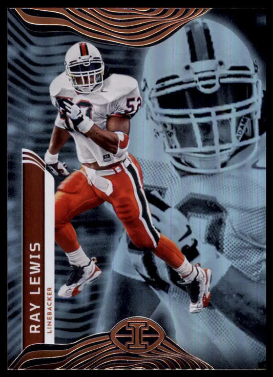 Ray Lewis football card from Panini Chronicles Draft Picks 2023 Miami Hurricanes edition