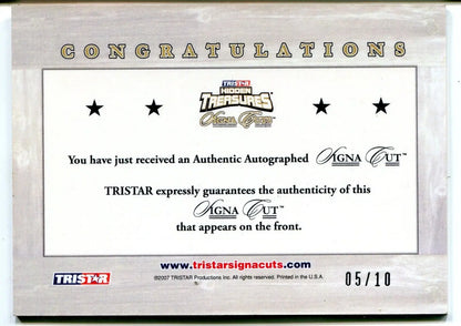 Autographed memorabilia authentication card for Rayfield Wright Signa Cuts HOF AUTO