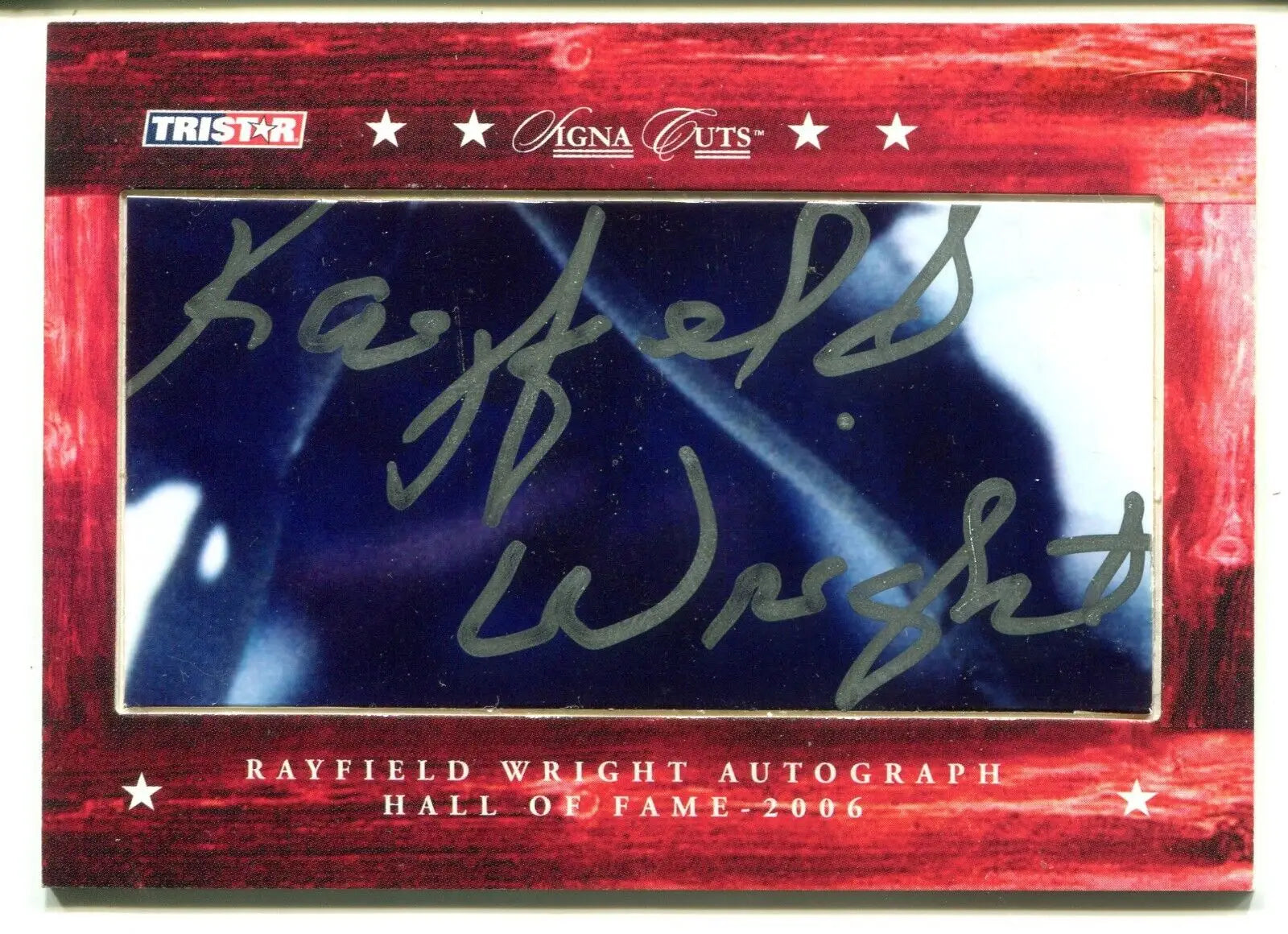 Rayfield Wright autographed Hall of Fame card from Signa Cuts HOF AUTO series