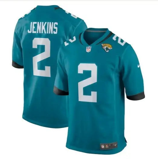 Jacksonville Jaguars Nike teal jersey featuring Jenkins Jacksonville Jaguars player name and number 2