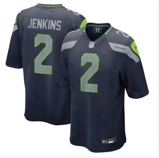 Dark blue Rayshawn Jenkins Seattle Seahawks Nike Game Jersey with number 2 and JENKINS on back