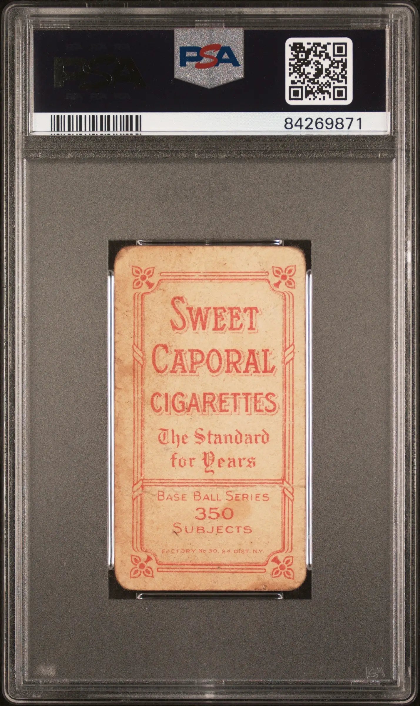 Rebel Oakes 1909-11 T206 Sweet Caporal 350/30 PSA 1 Poor trading card in holder
