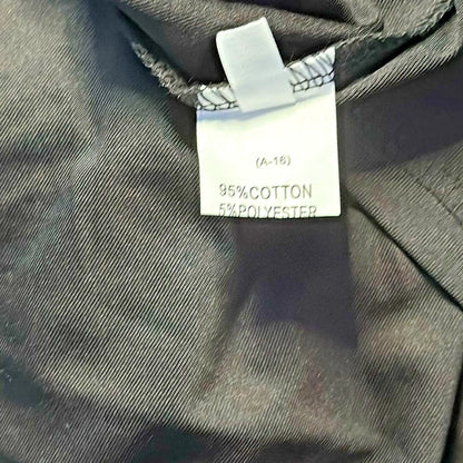 Clothing label showing material composition on Red Black Short Sleeve Rear Zip Dress Size Medium