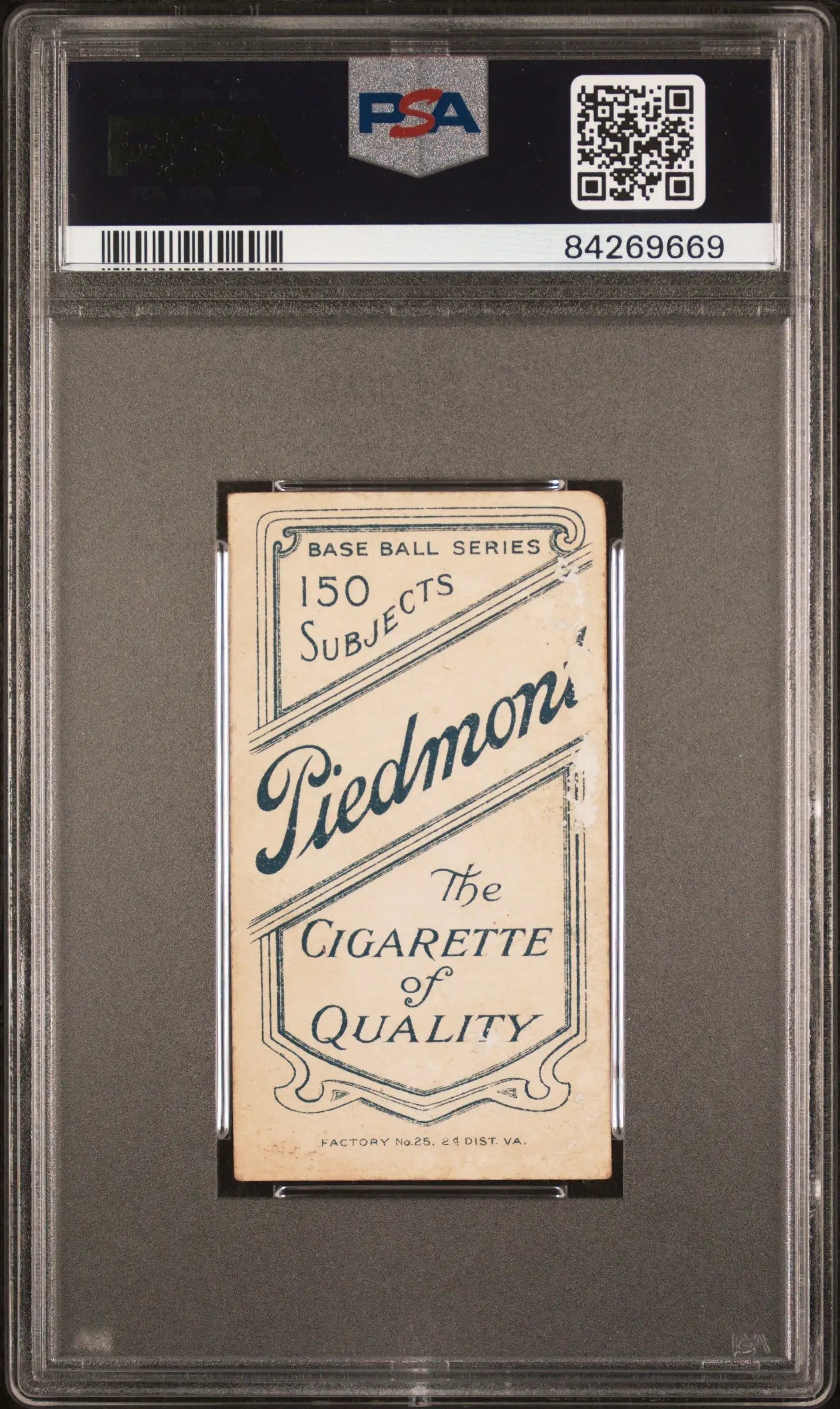 PSA-graded Red Kleinow 1909-11 T206 Piedmont 150 N.Y. trading card with bat design