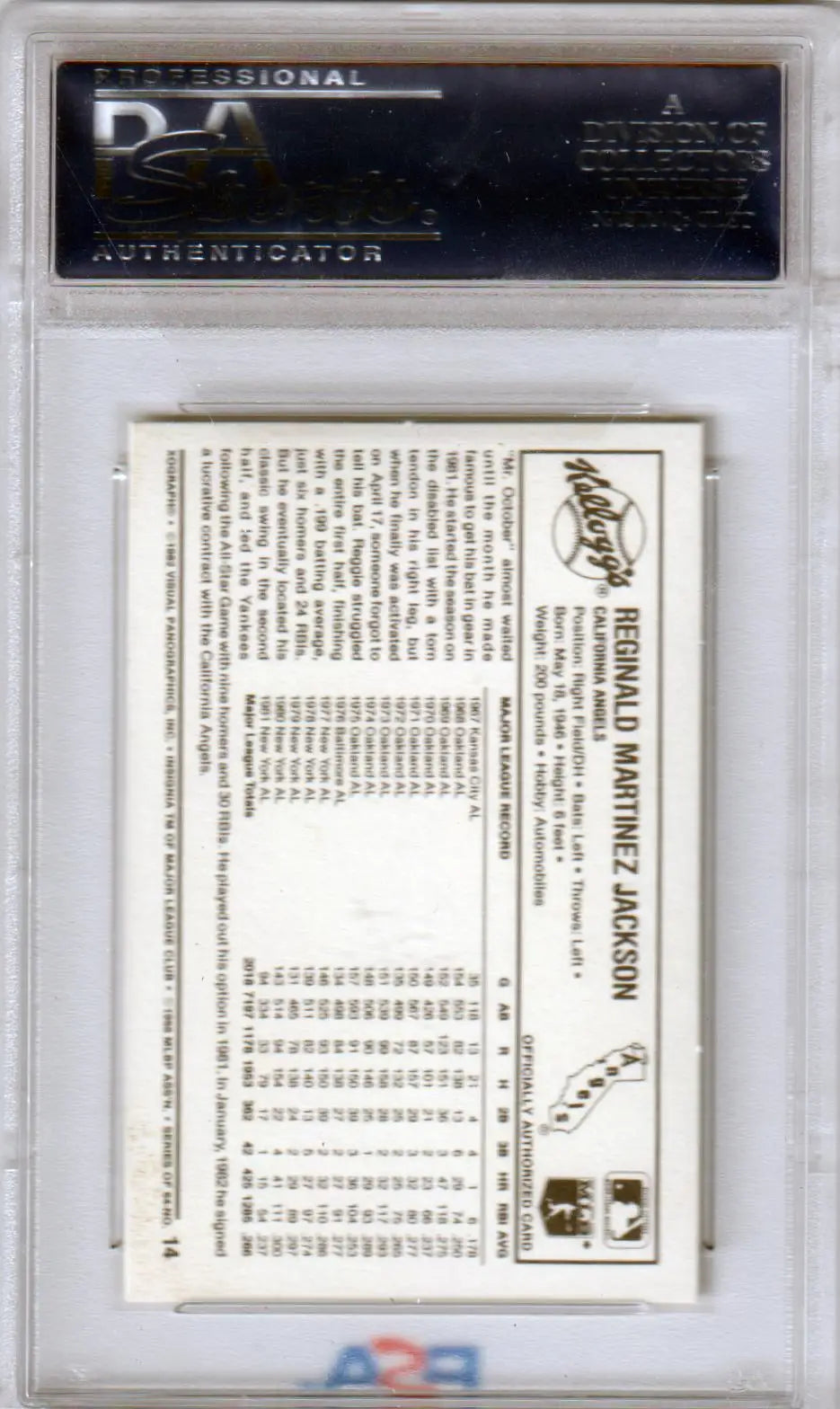 Graded Reggie Jackson 1982 Kellogg’s 3D Super Stars baseball card PSA 10 GEM MINT