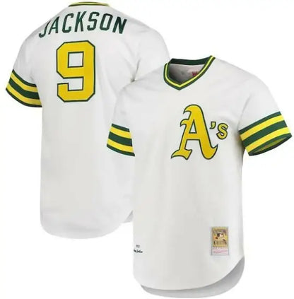 Oakland Athletics Reggie Jackson 1972 Cooperstown Collection white authentic baseball jersey