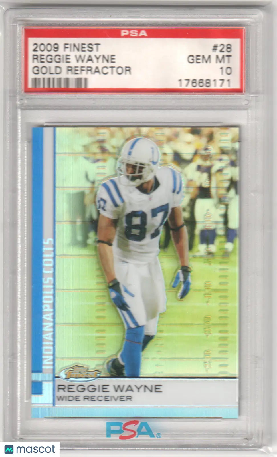 Reggie Wayne 2009 Topps Finest Gold Refractor PSA 10 GEM MINT from Columbia Hobby
