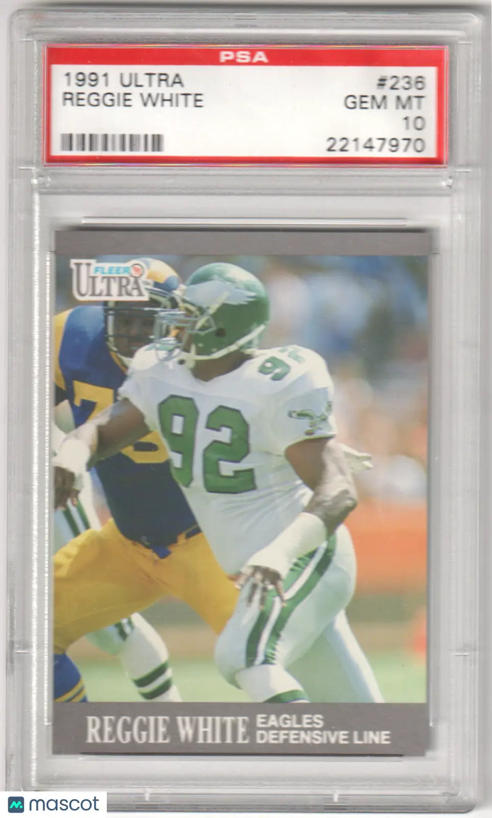 A graded 1991 Fleer Ultra Reggie White football card from Columbia Hobby