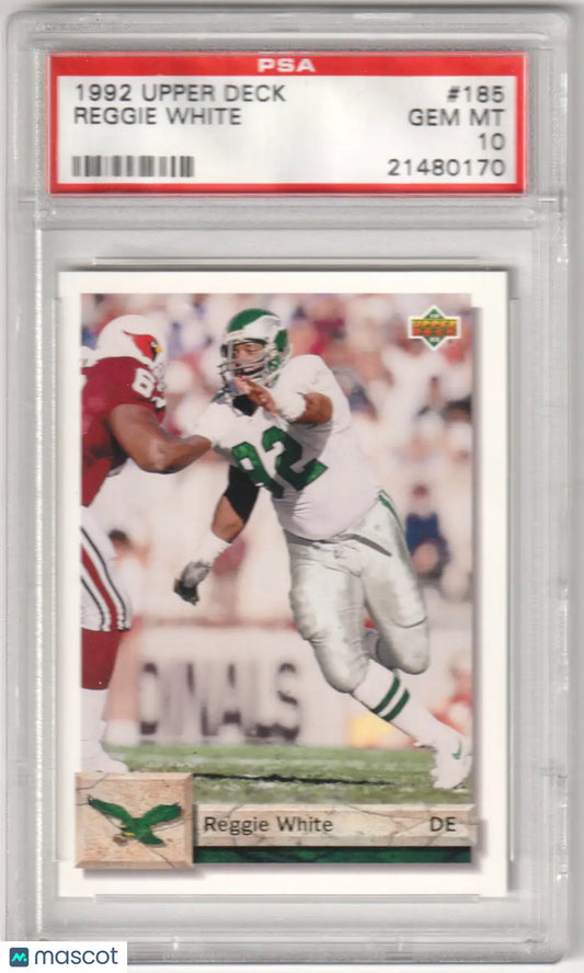 Graded 1992 Upper Deck Reggie White football card from Columbia Hobby in PSA 10 GEM MINT