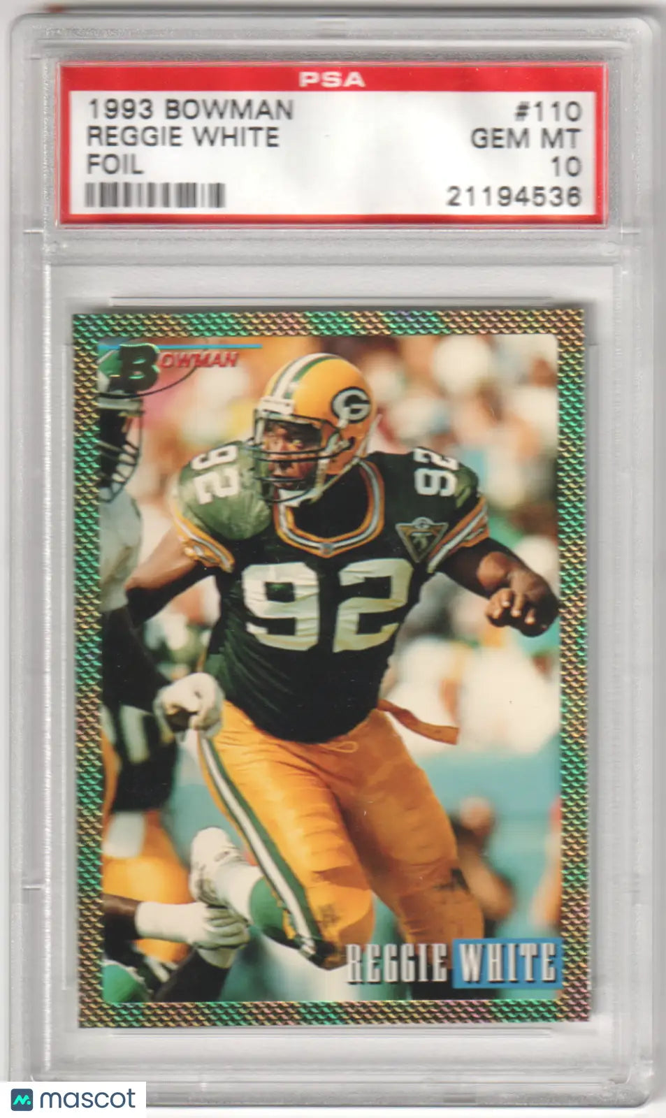 Columbia Hobby Reggie White 1993 Bowman Foil PSA 10 GEM MINT football card