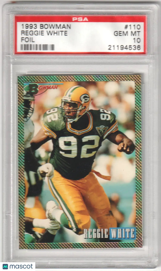 Columbia Hobby Reggie White 1993 Bowman Foil PSA 10 GEM MINT football card