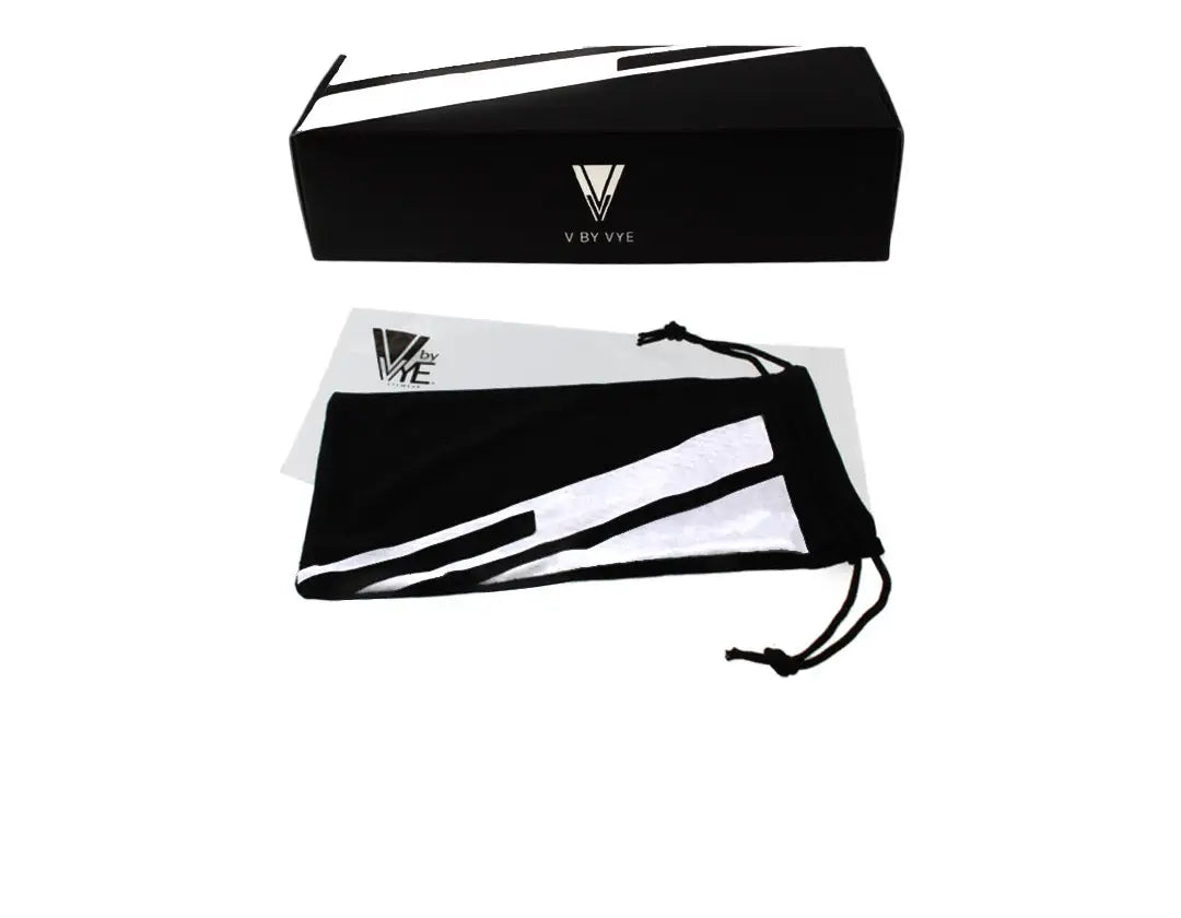 Black and white box and drawstring bag set for Retro Sunglasses, perfect affordable luxury