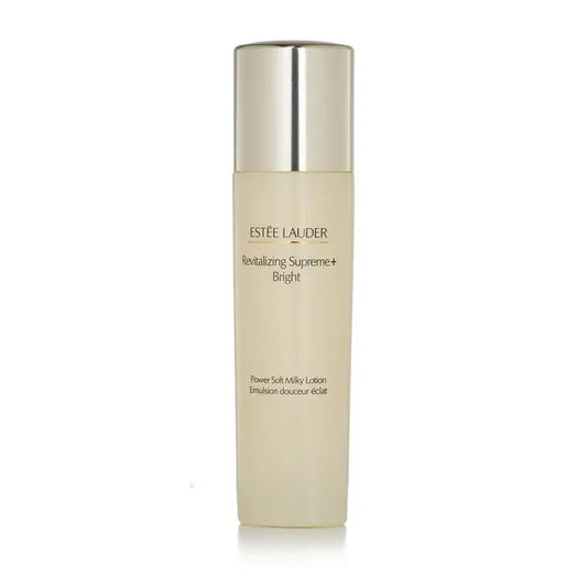 Revitalizing Supreme Bright Power Soft Milky Lotion in tall light bottle with metallic cap